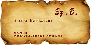 Szele Bertalan névjegykártya